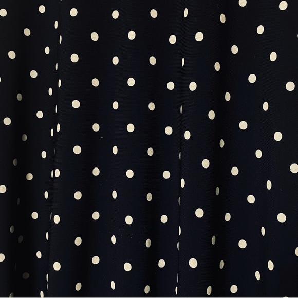 Anne Klein Navy and White Polka Dot Midi Dress Sz 10 - Picture 7 of 12